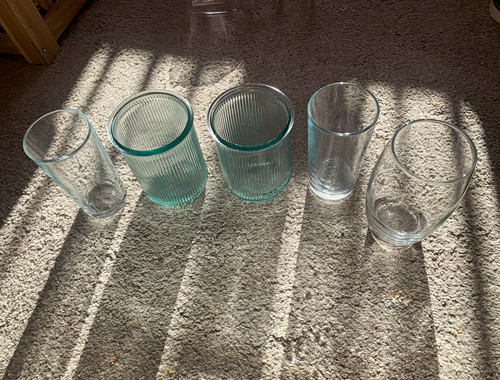 Set clear glass drinking - of,