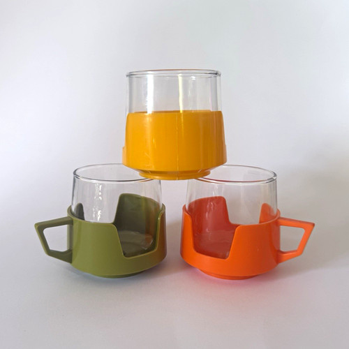 Set retro clear glass - set,