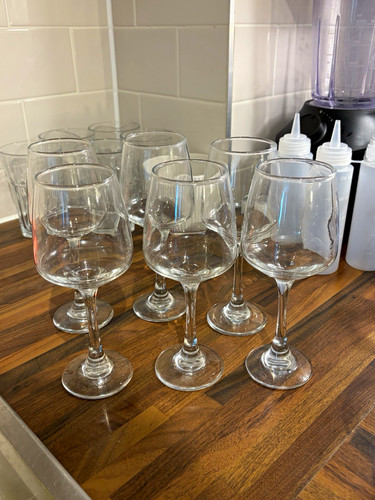Set clear glass stemmed - set,