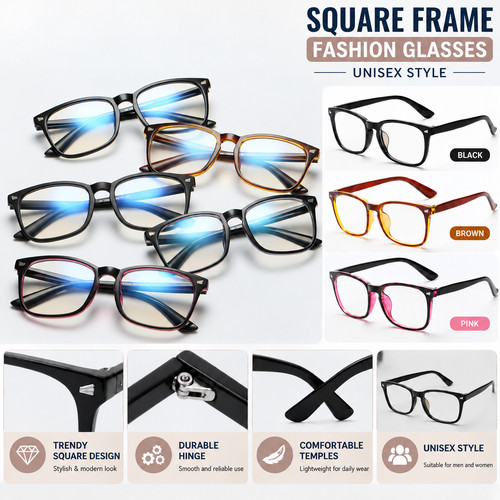 Square frame glasses fashion - glasses,