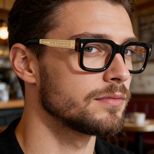 Men square plain glasses small - square,
