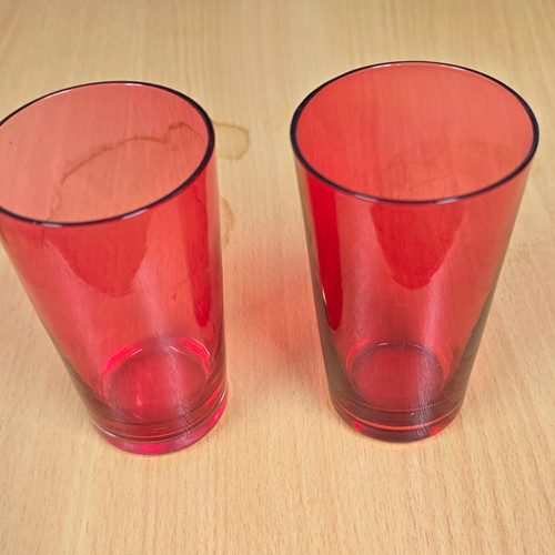 Set red glass tapered - 2,