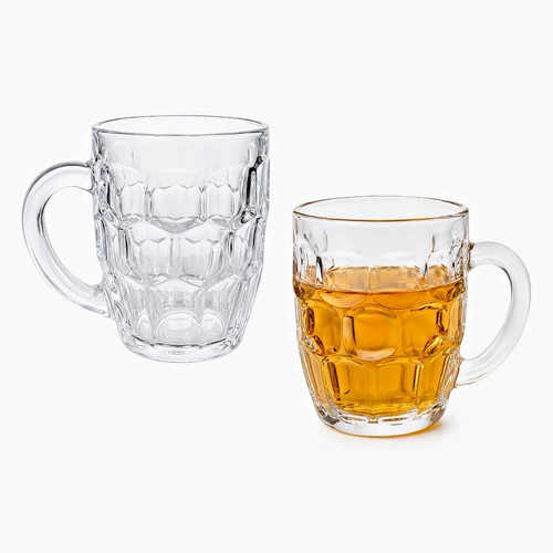 Clear glass mug with - with, handle