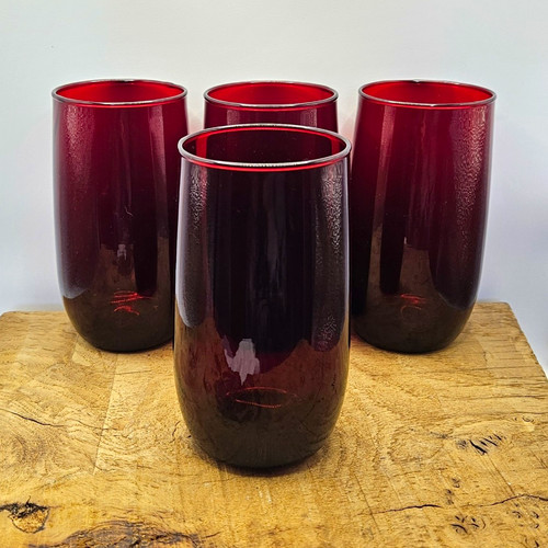 Set ruby red glass - ruby,