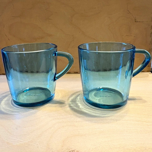 Ikea blue glass coffee - blue,