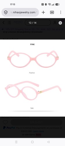 Pink retro oval anti bluelight - pink,