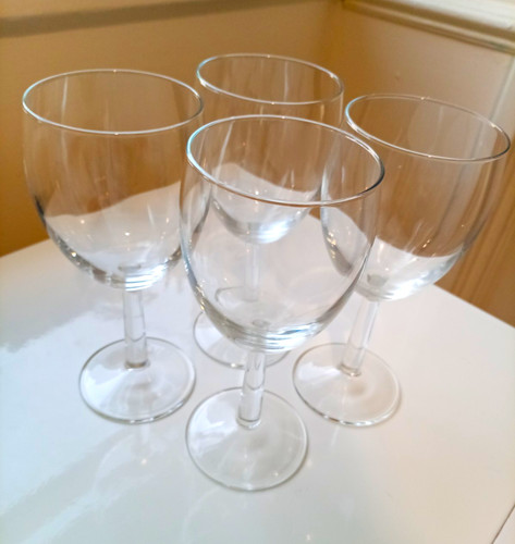 Set clear glass stemmed - set, 4