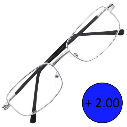 Metal reading glasses - reading, +2.0